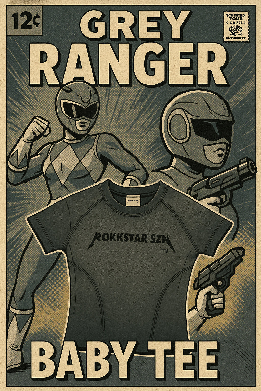 Grey Ranger Baby Tee